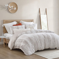 2024 RACHEL ZOE 3pc Striped Seersucker king Quilt Set